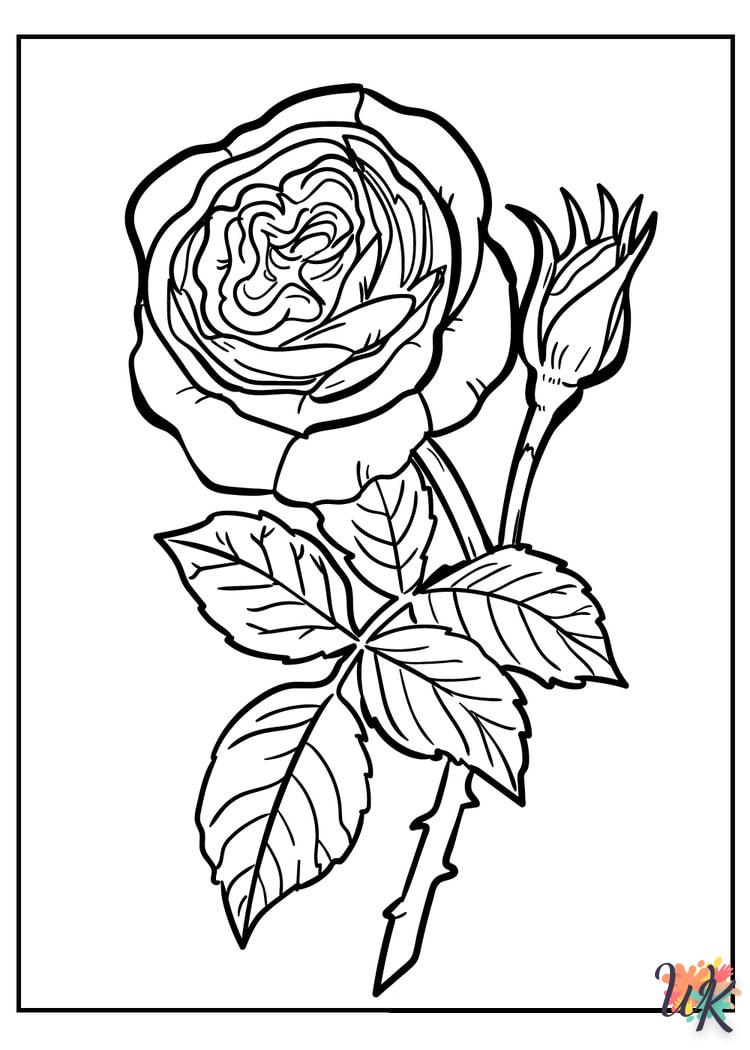 Dibujos para Colorear Rosa 14