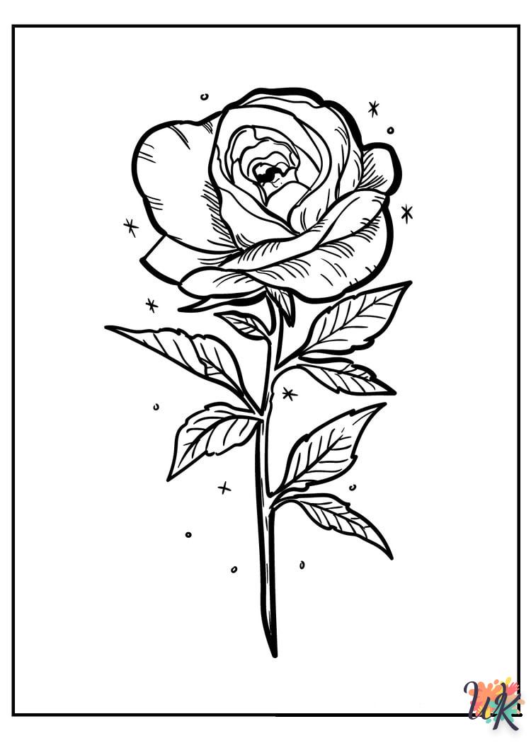 Dibujos para Colorear Rosa 7