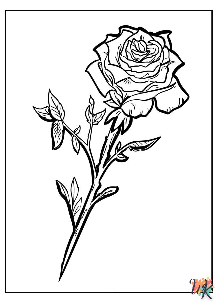 Dibujos para Colorear Rosa 8