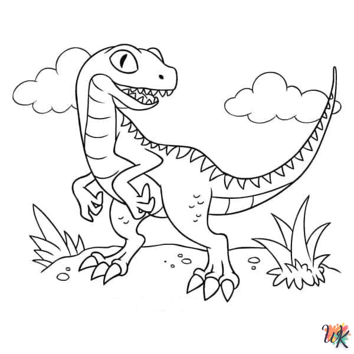 Dibujos para Colorear Velociraptor 28