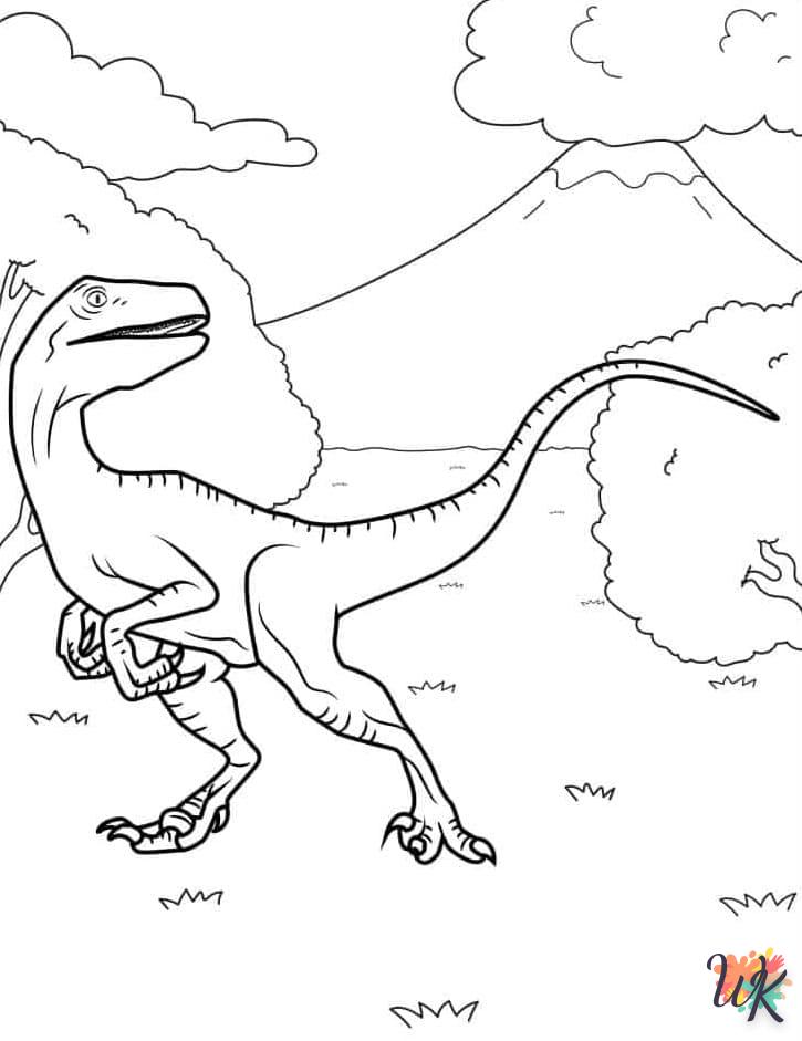 Dibujos para Colorear Velociraptor 3