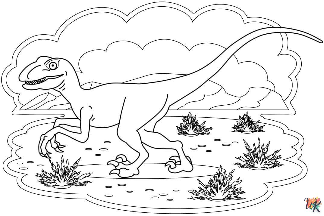 Dibujos para Colorear Velociraptor 38