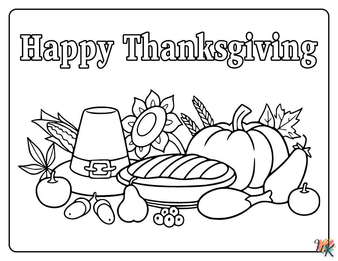 Dibujos para Colorear Accion de Gracias 3