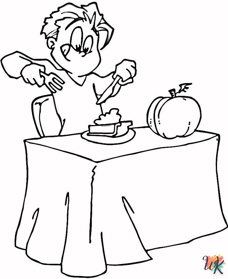 Dibujos para Colorear Cena de Accion de Gracias 10