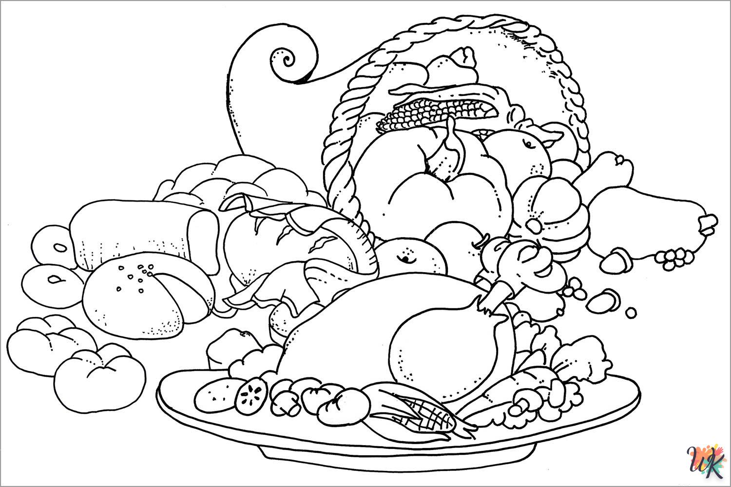 Dibujos para Colorear Cena de Accion de Gracias 20