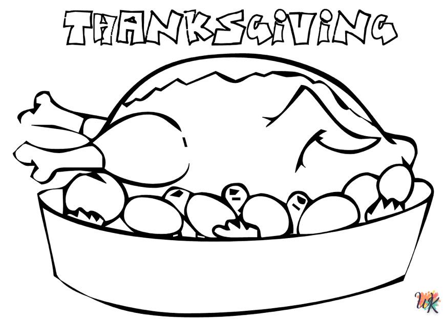 Dibujos para Colorear Cena de Accion de Gracias 30