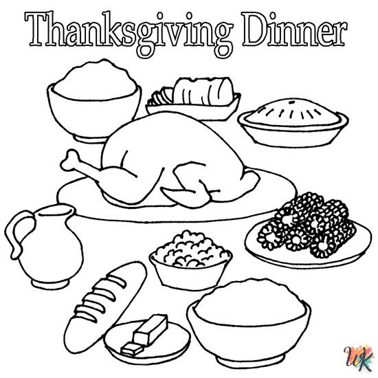 Dibujos para Colorear Cena de Accion de Gracias 7