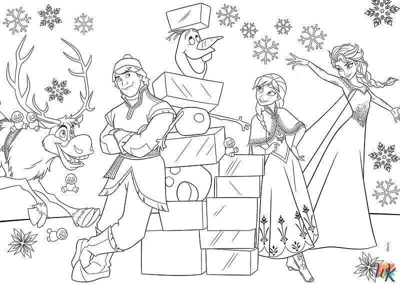 Dibujos para Colorear Frozen Navideno 12