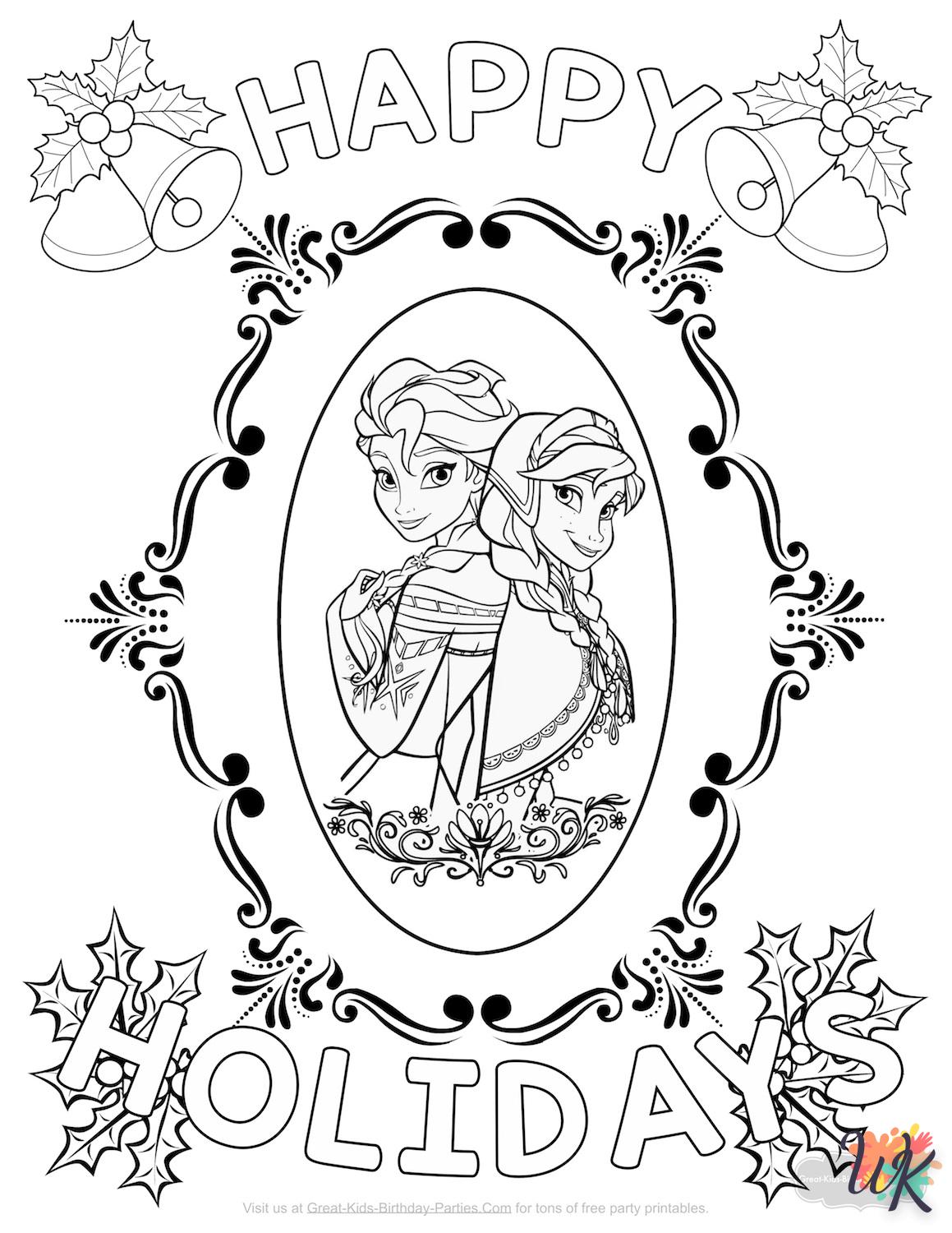 Dibujos para Colorear Frozen Navideno 15