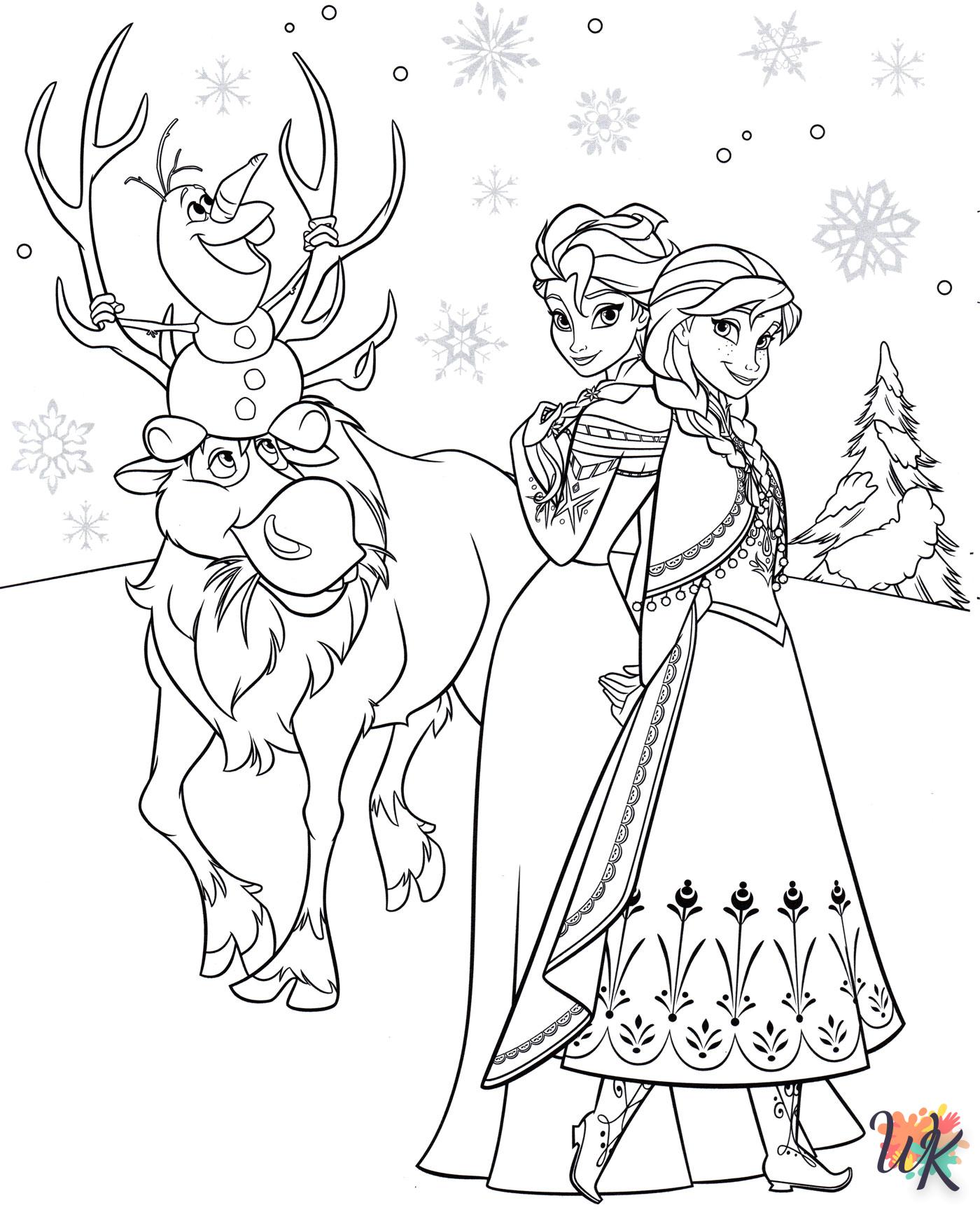 Dibujos para Colorear Frozen Navideno 6