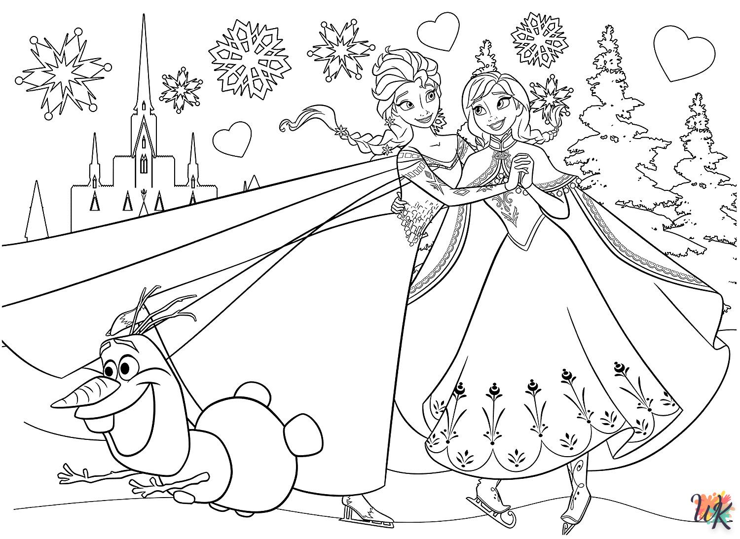 Dibujos para Colorear Frozen Navideno 8