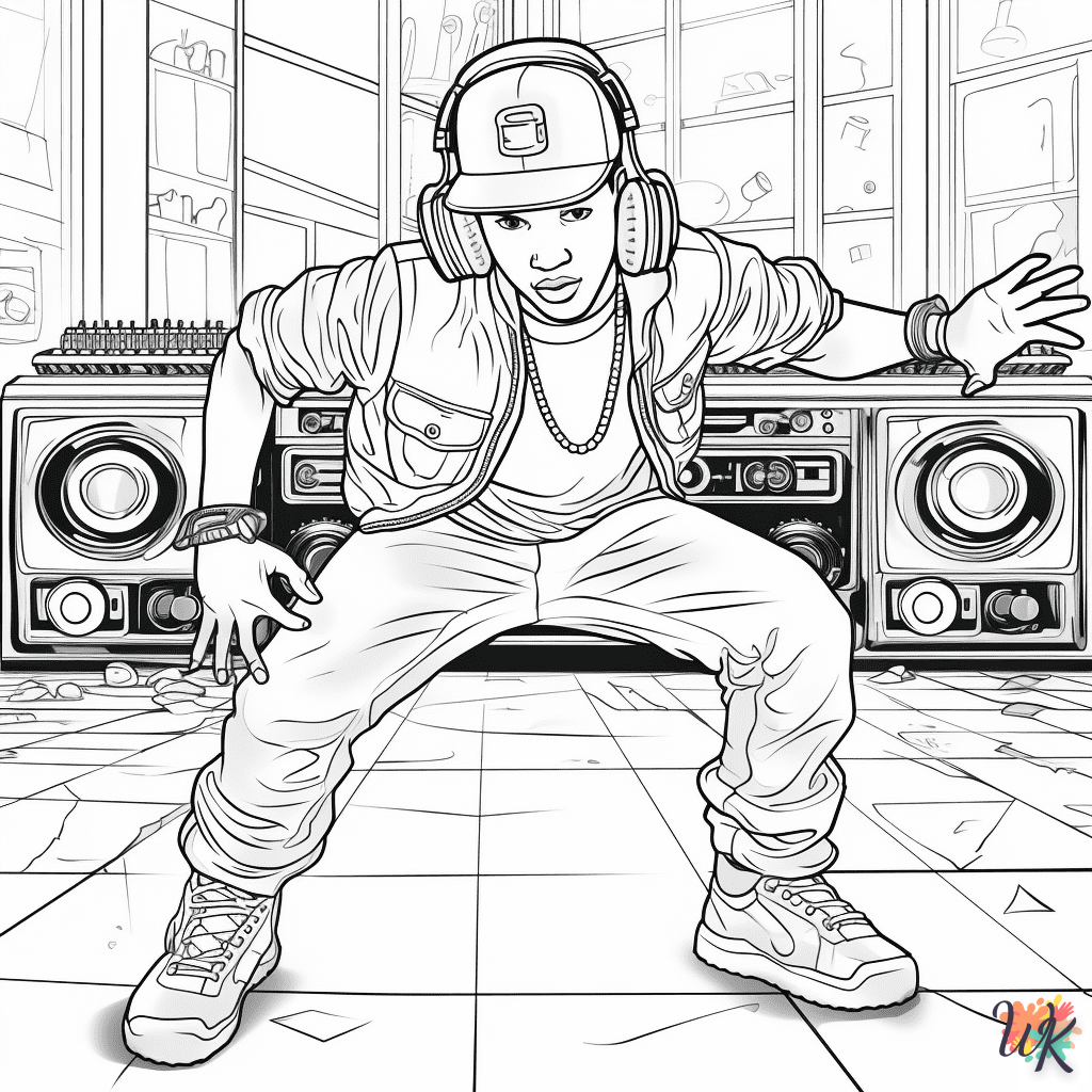 Dibujos para Colorear Hip hop 7