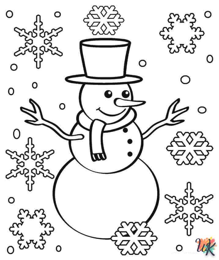 Dibujos para Colorear Muneco de nieve 12