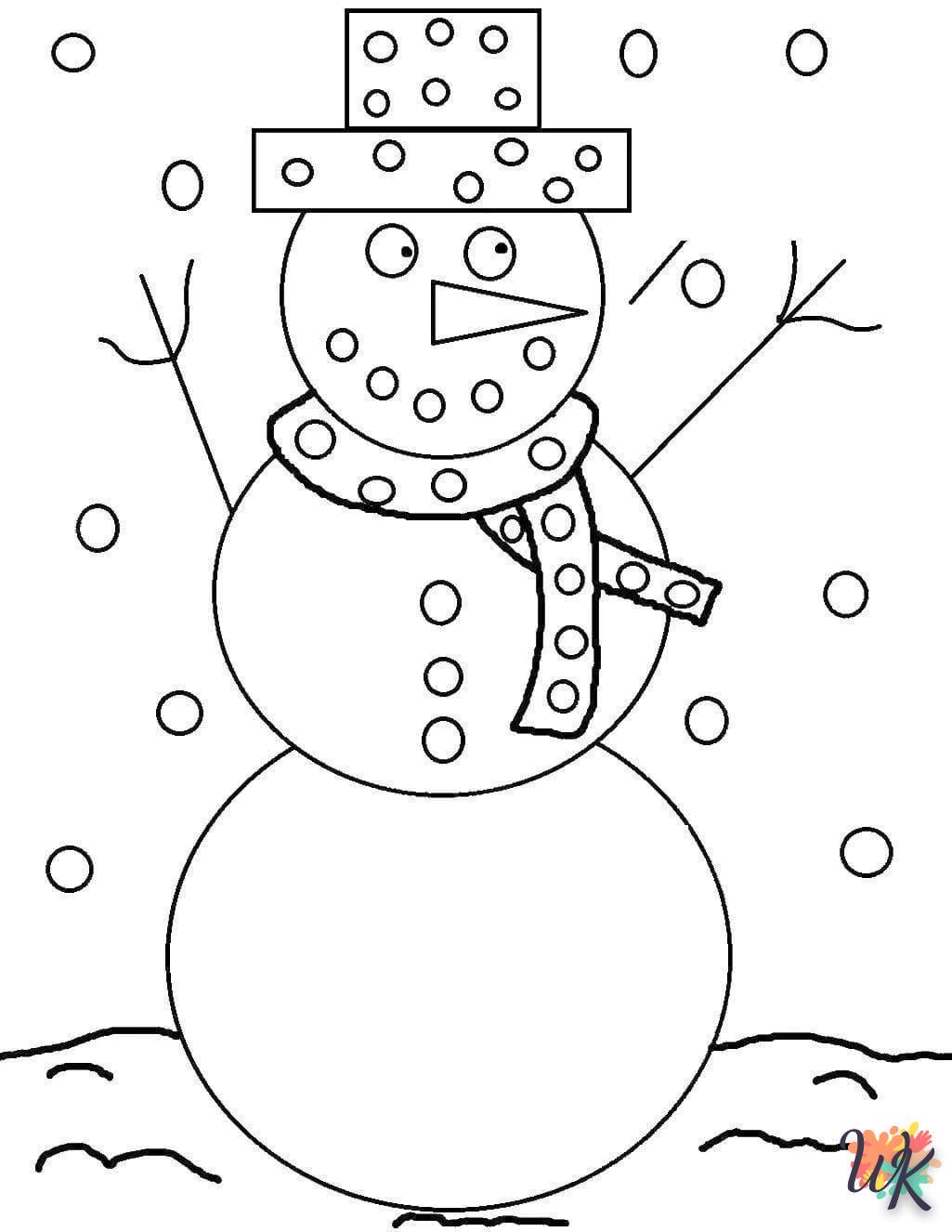 Dibujos para Colorear Muneco de nieve 14