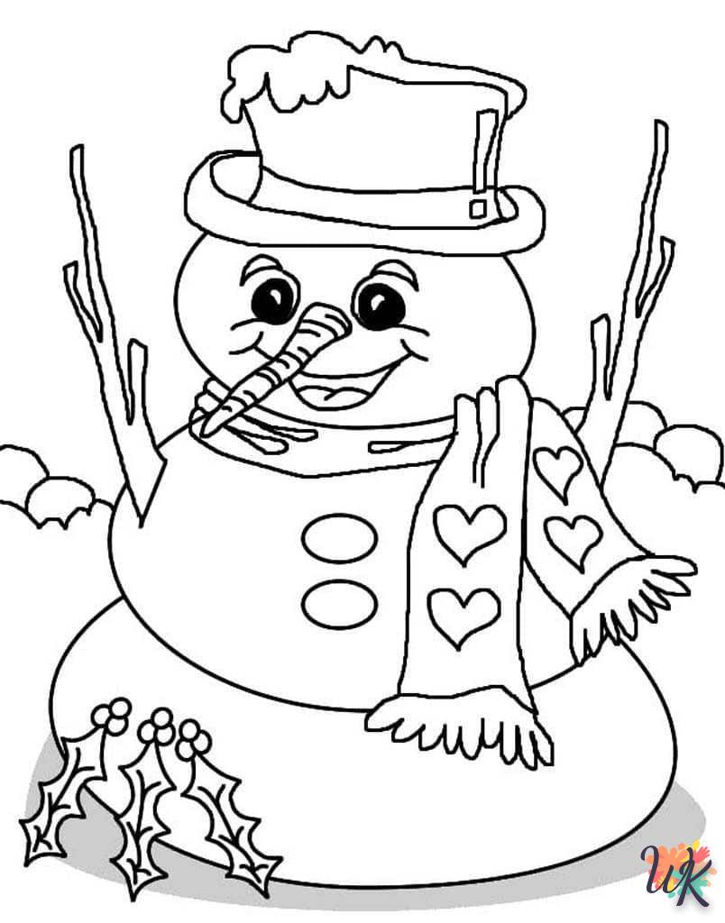 Dibujos para Colorear Muneco de nieve 21