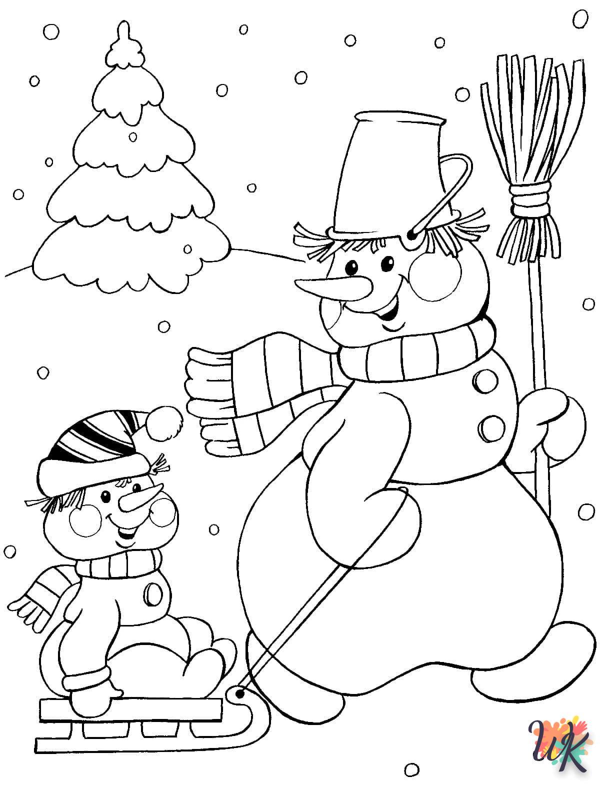 Dibujos para Colorear Muneco de nieve 24