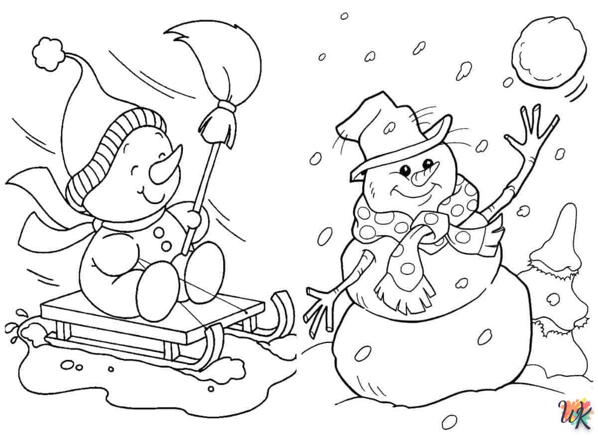 Dibujos para Colorear Muneco de nieve 25
