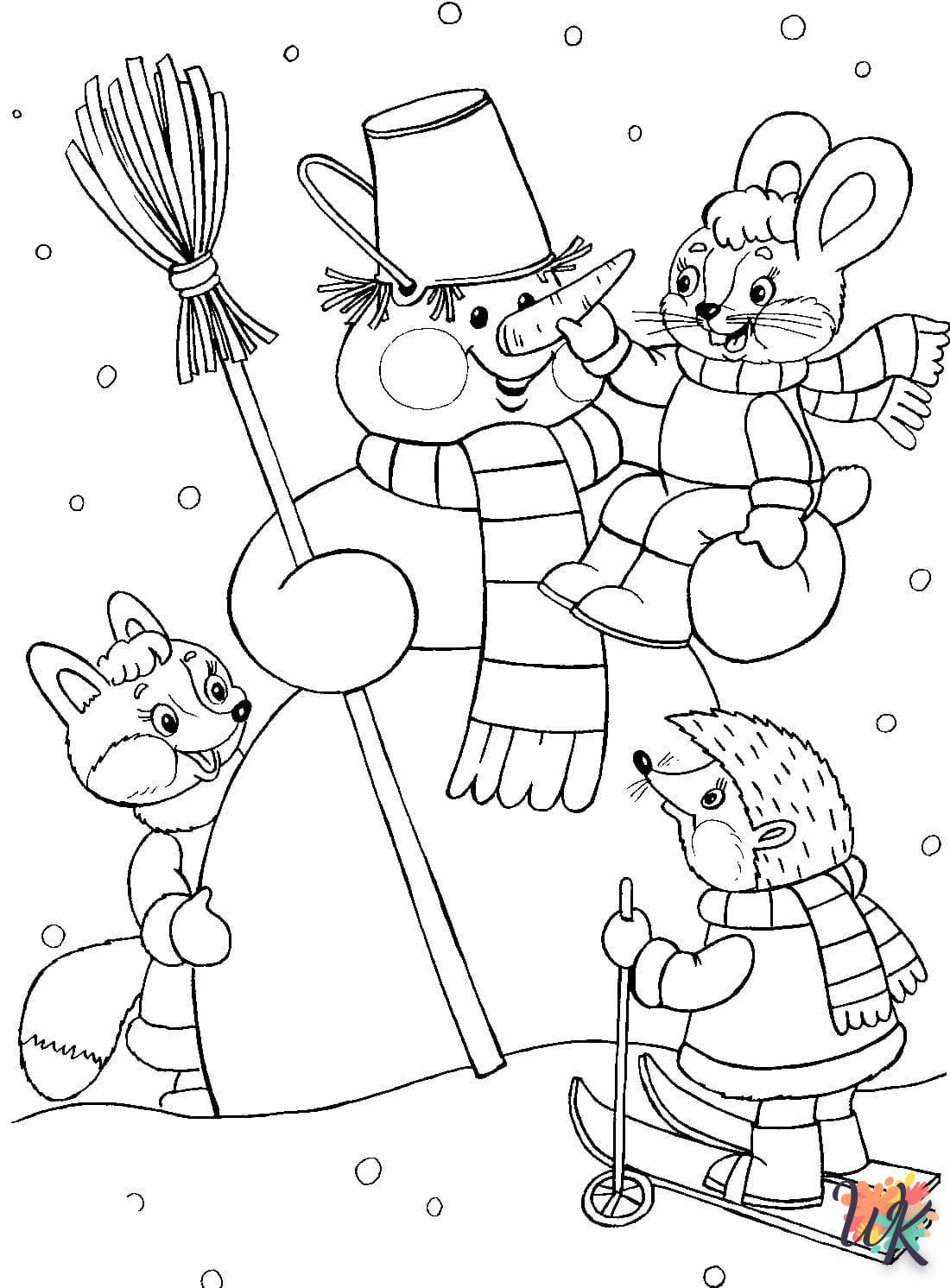 Dibujos para Colorear Muneco de nieve 35