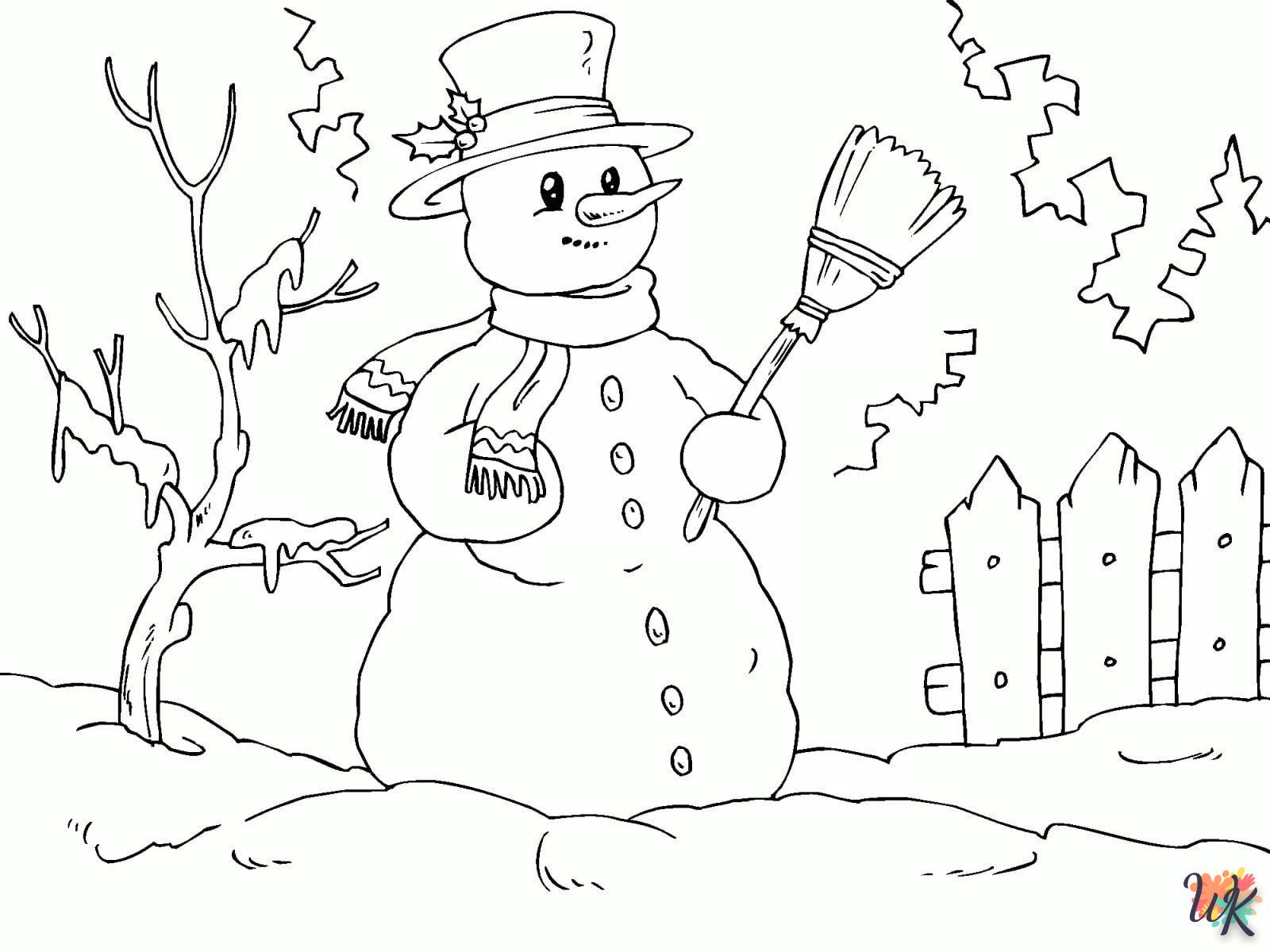 Dibujos para Colorear Muneco de nieve 43