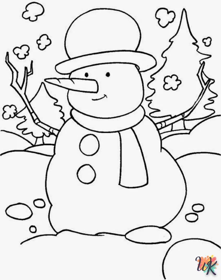 Dibujos para Colorear Muneco de nieve 56