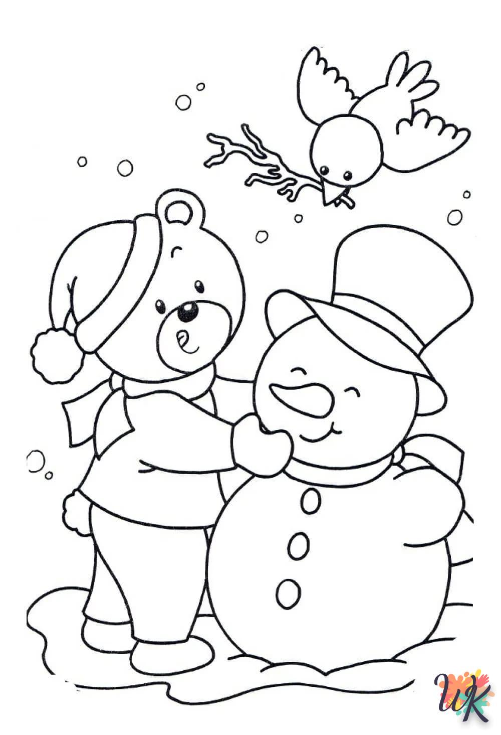 Dibujos para Colorear Muneco de nieve 7