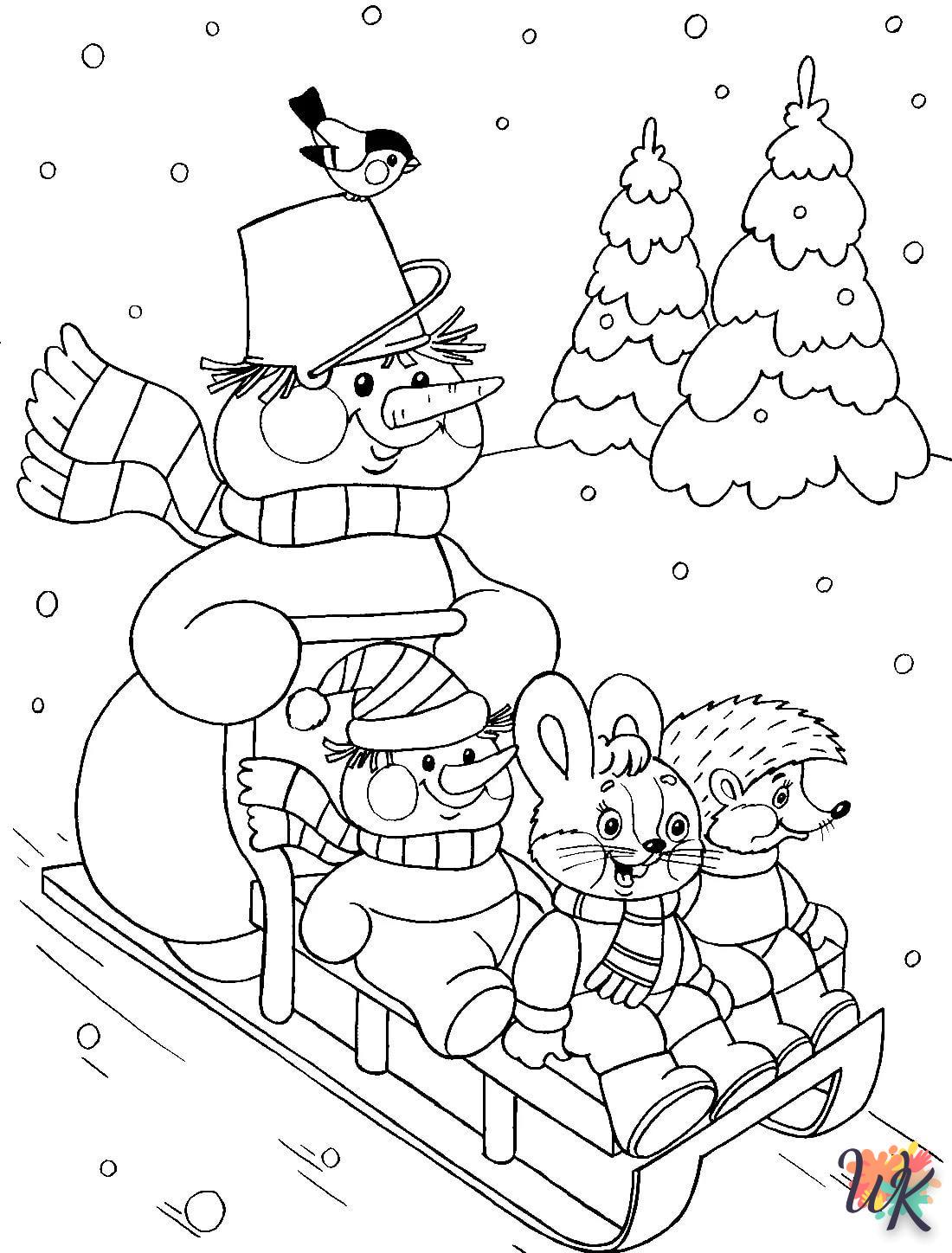 Dibujos para Colorear Muneco de nieve 71