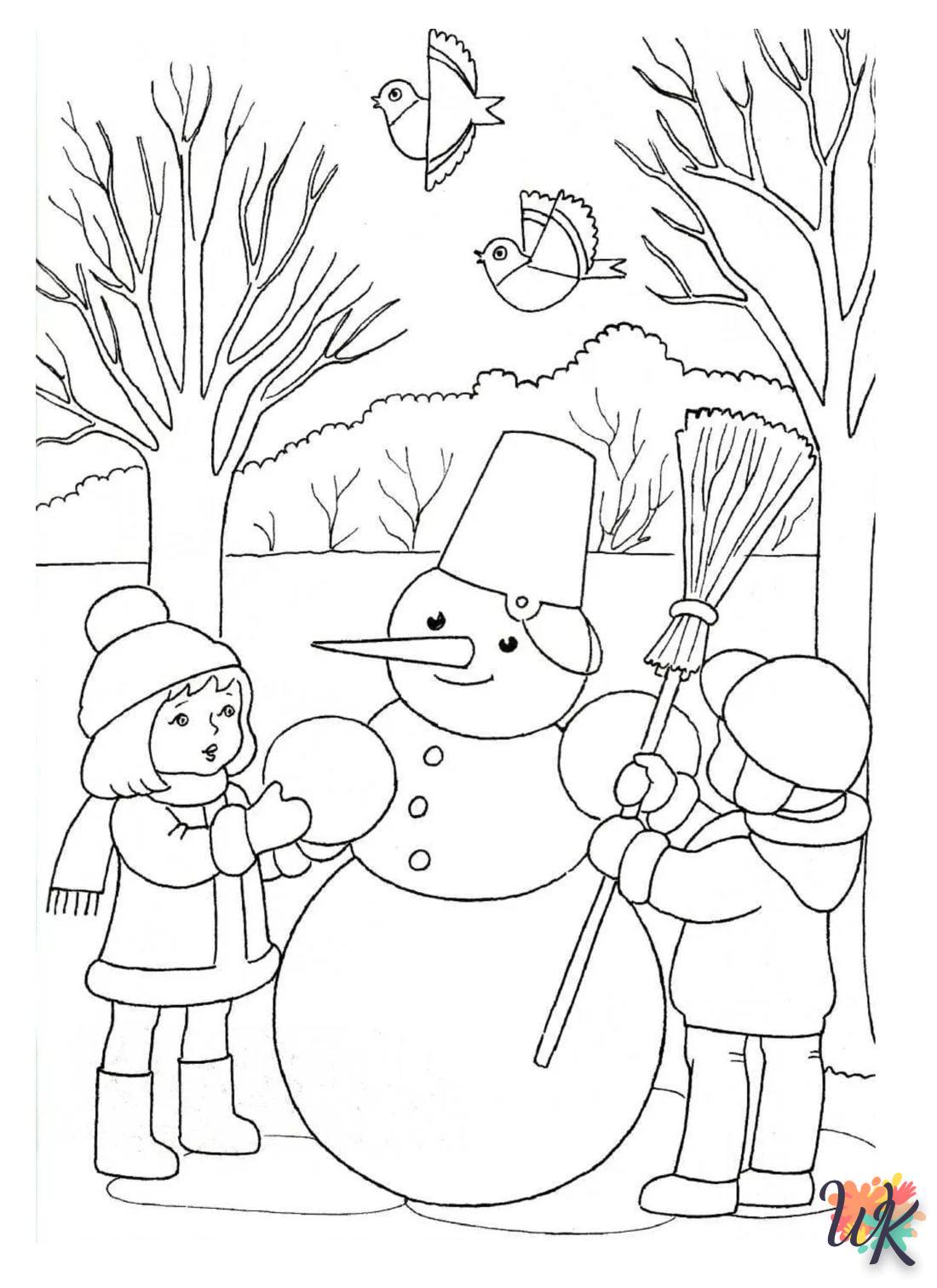 Dibujos para Colorear Muneco de nieve 86