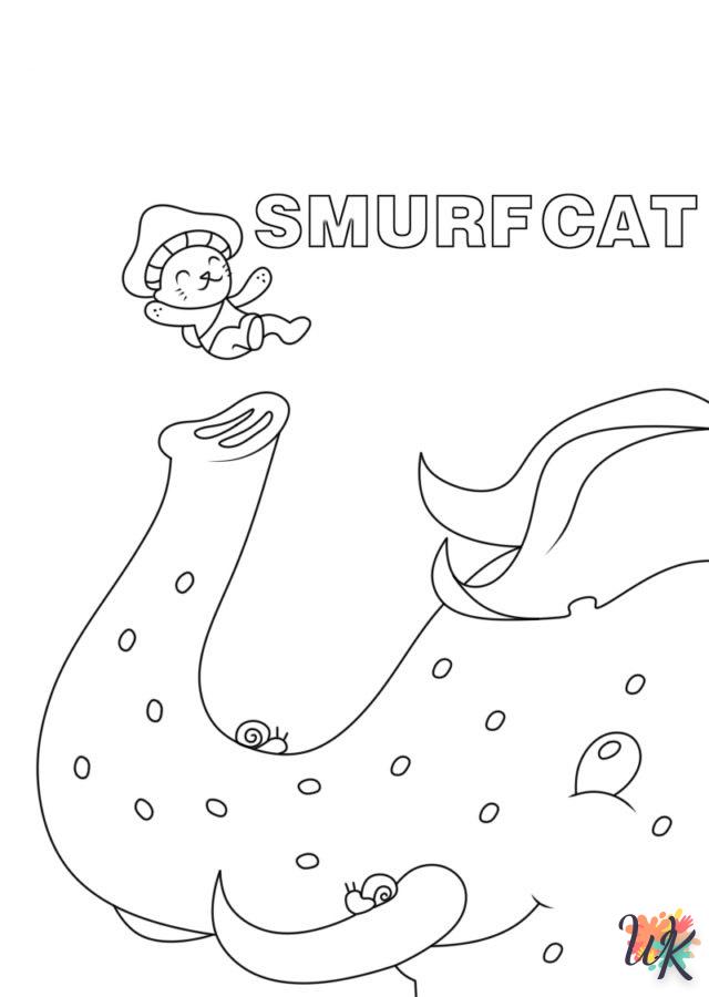 Dibujos para Colorear Gato Pitufo 2