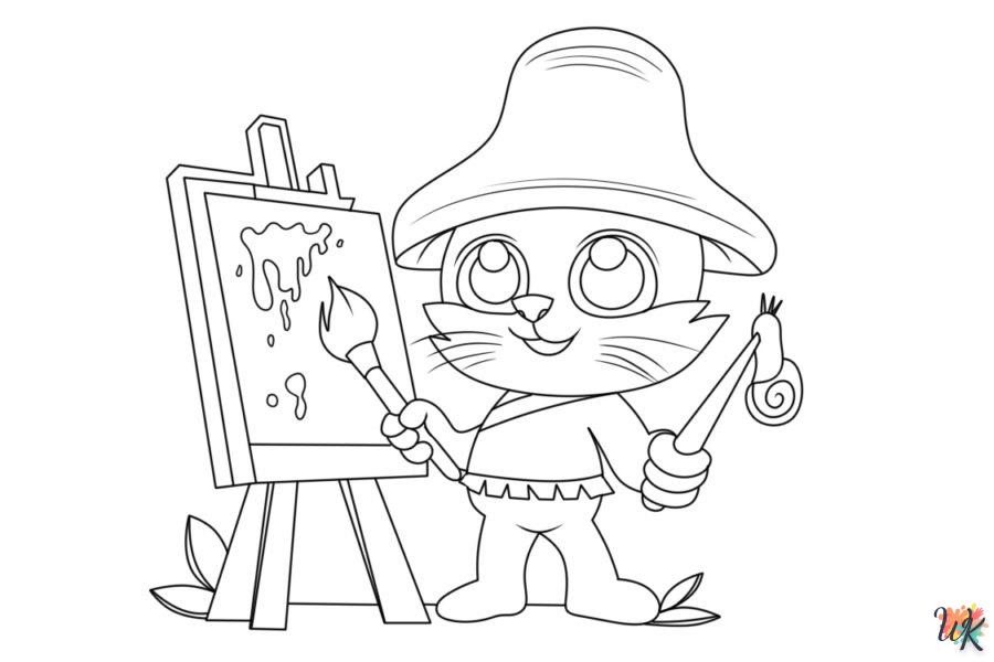 Dibujos para Colorear Gato Pitufo 5