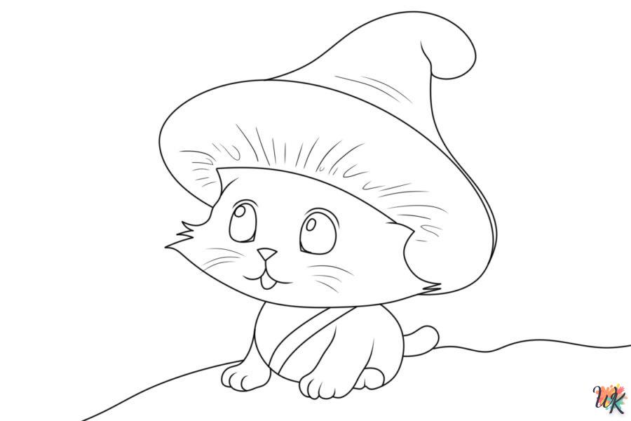 Dibujos para Colorear Gato Pitufo 6