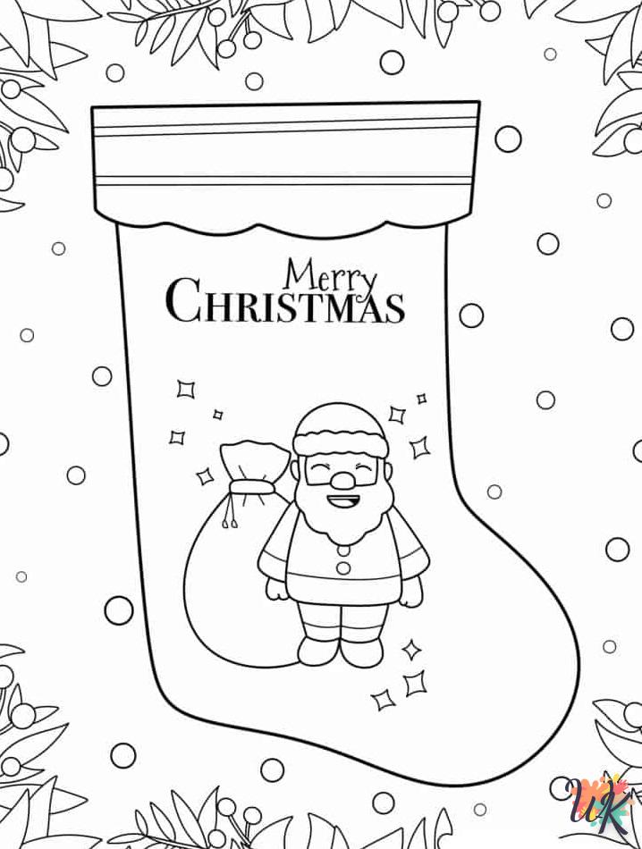 Dibujos para Colorear Medias de Navidad