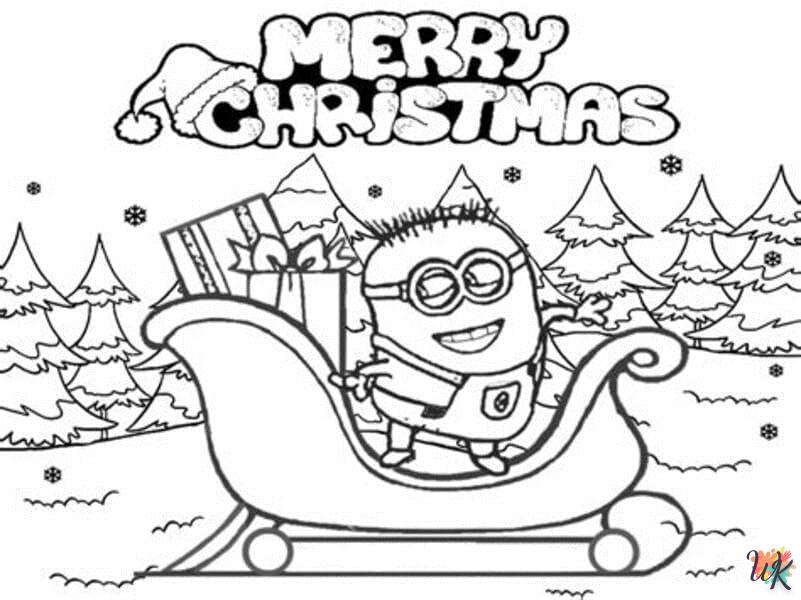 Dibujos para Colorear Minions Navidad 14