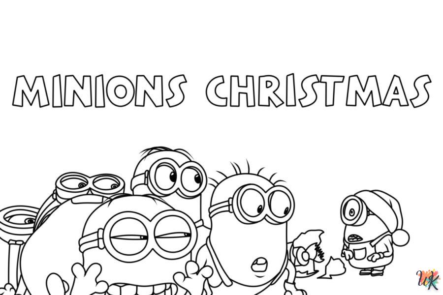 Dibujos para Colorear Minions Navidad 16