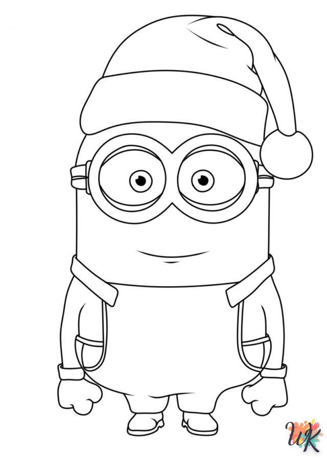 Dibujos para Colorear Minions Navidad 18