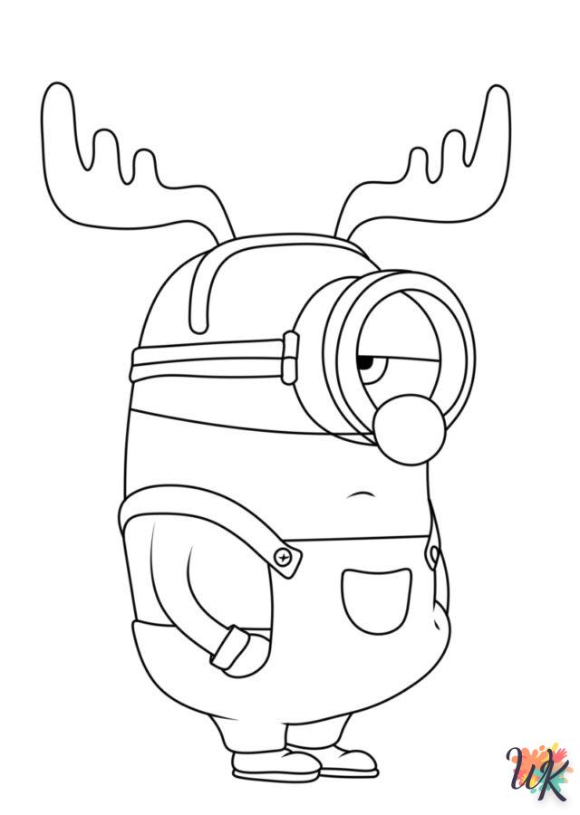 Dibujos para Colorear Minions Navidad 20