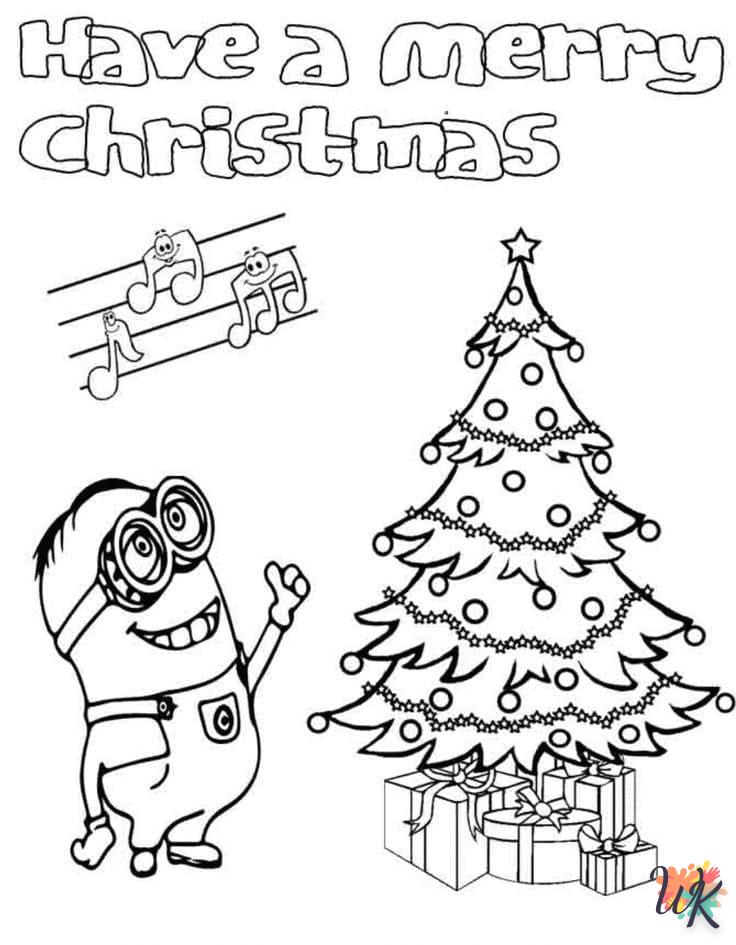Dibujos para Colorear Minions Navidad 26