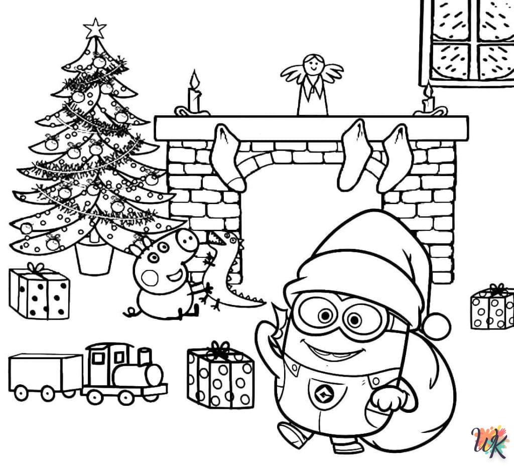 Dibujos para Colorear Minions Navidad 5