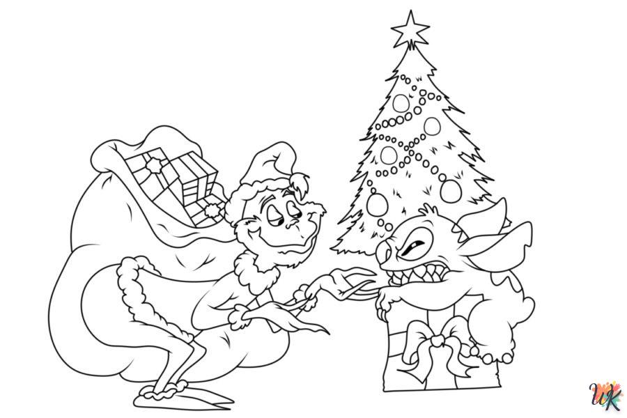 Dibujos para Colorear Stitch Navidad 18