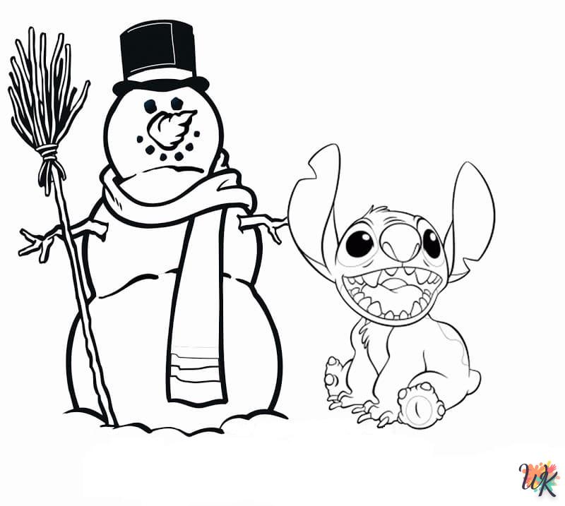 Dibujos para Colorear Stitch Navidad 4
