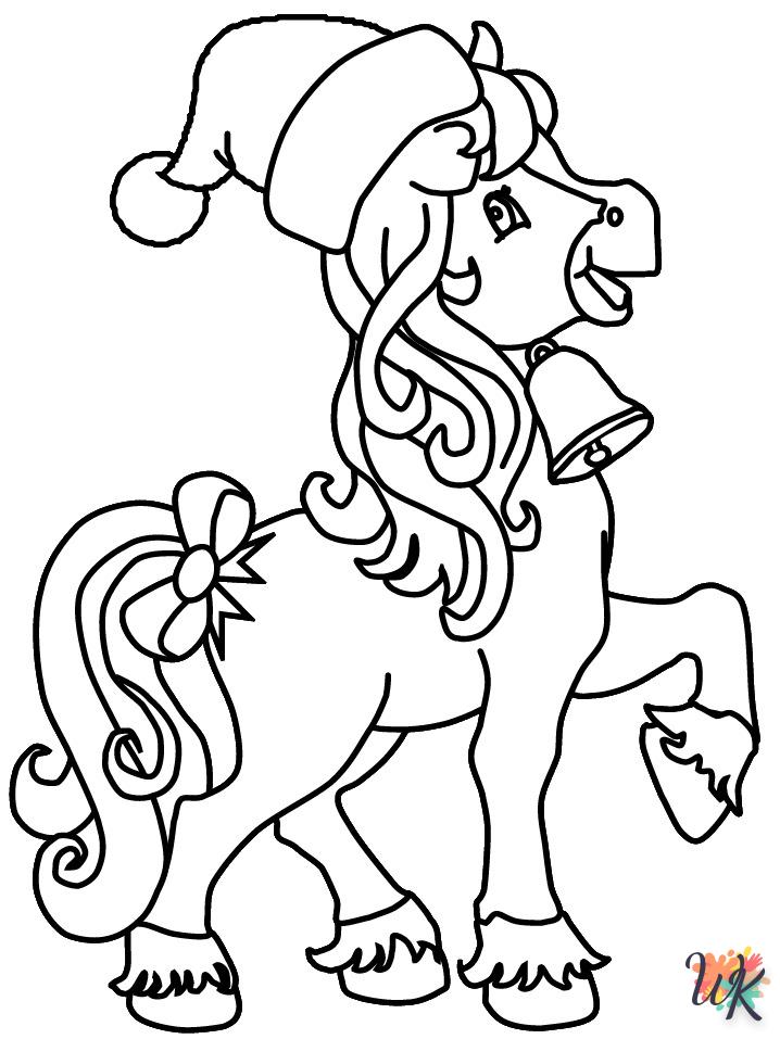 Dibujos para Colorear Unicornio navideno 28