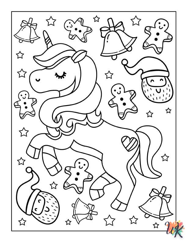 Dibujos para Colorear Unicornio navideno 29