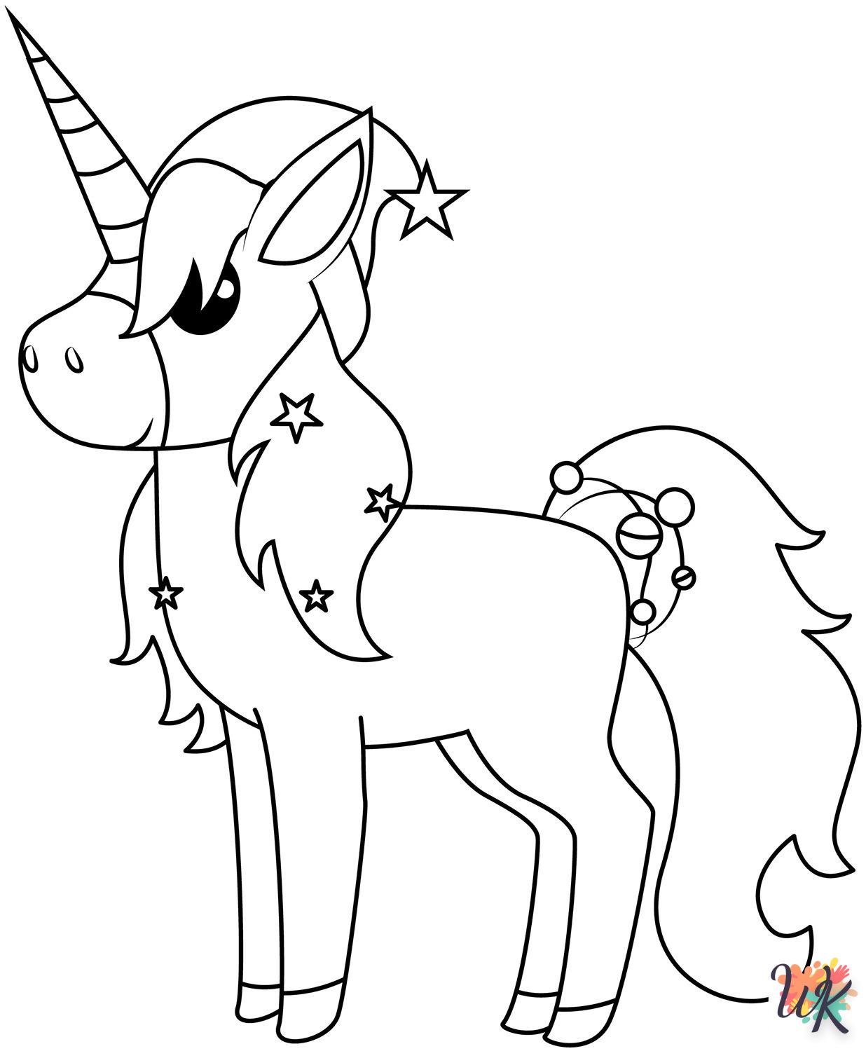Dibujos para Colorear Unicornio navideno 37