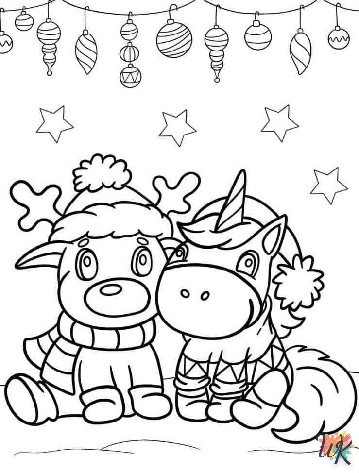 Dibujos para Colorear Unicornio navideno 38