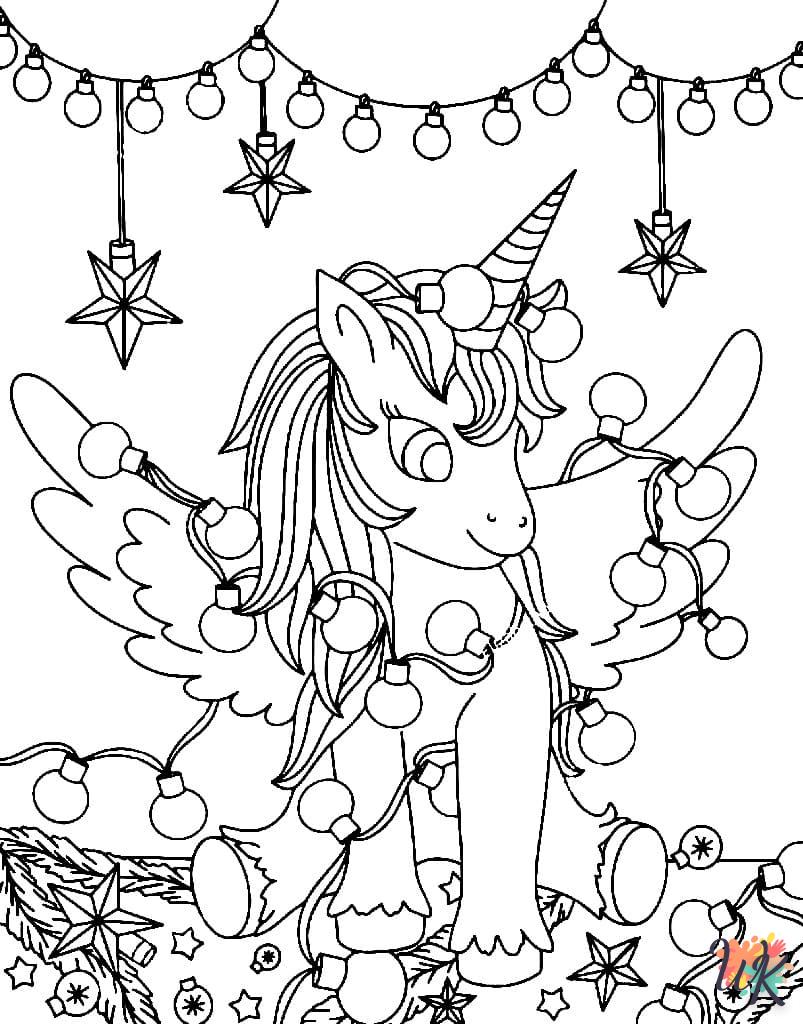 Dibujos para Colorear Unicornio navideno 43