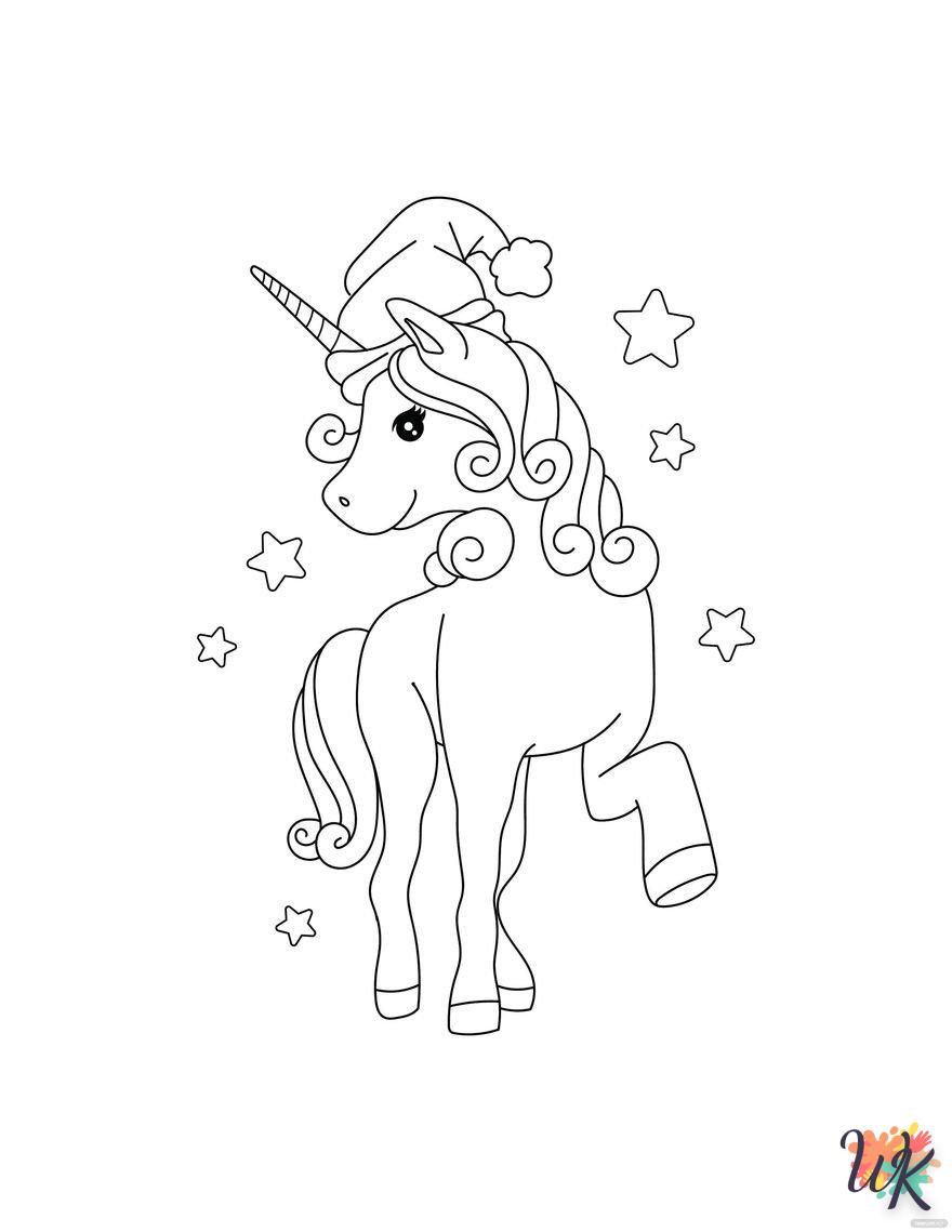 Dibujos para Colorear Unicornio navideno 48
