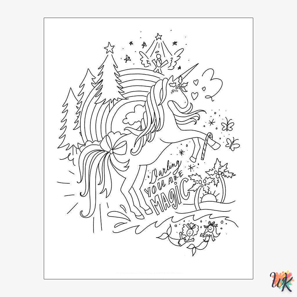 Dibujos para Colorear Unicornio navideno 52