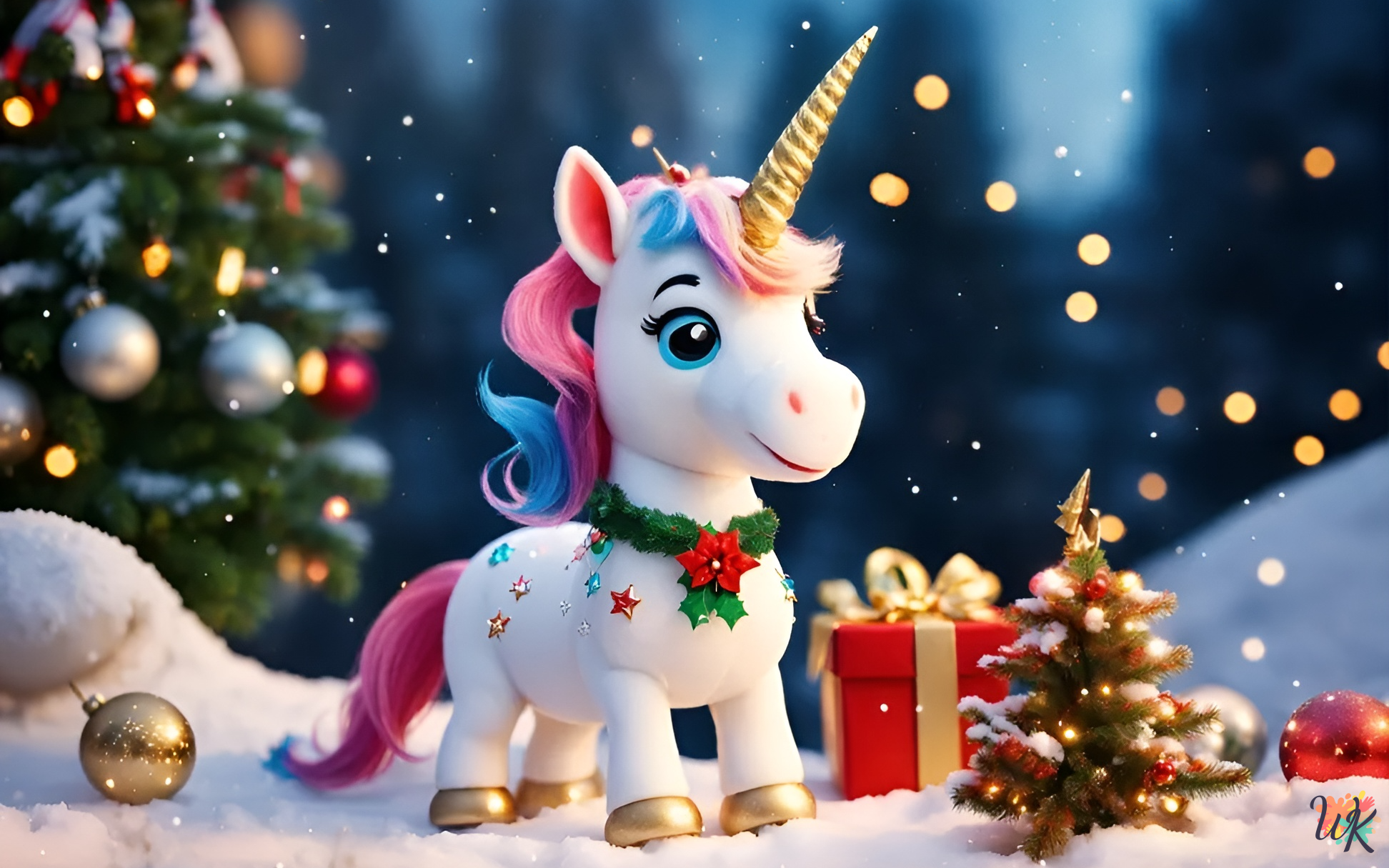 Unicornio navideño 1 Unicornio navideño