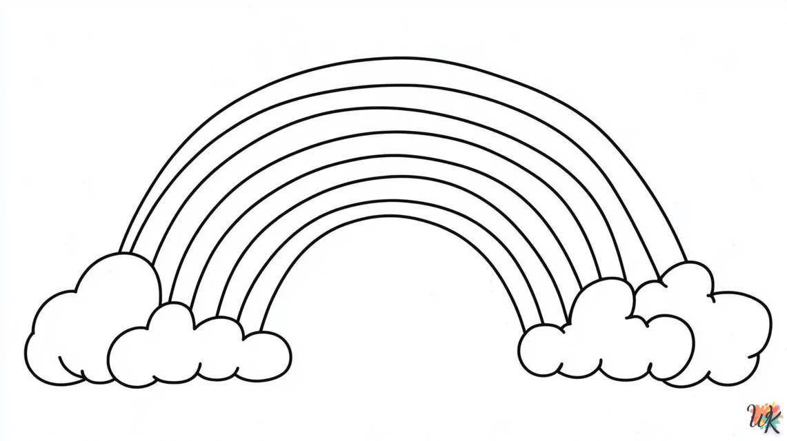 Arcoíris y hay nubes para colorear