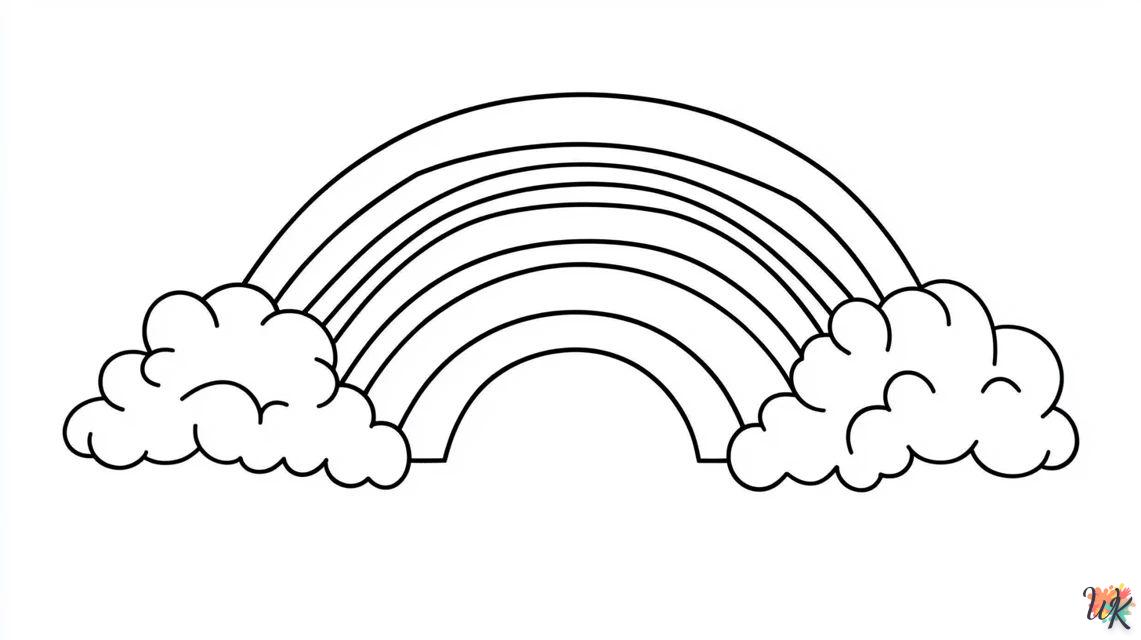 Arcoíris y hay nubes para colorear