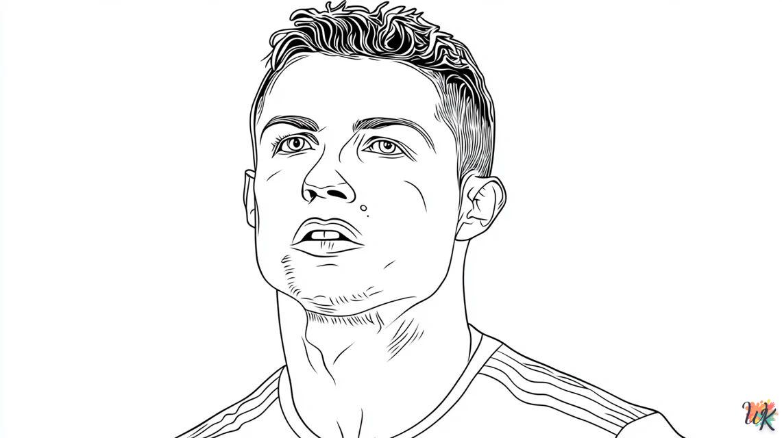 Cristiano Ronaldo está de pie para colorear